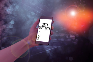 Poster - Text sign showing Seo Concepts. Business photo text a process of increasing the quality of website traffic