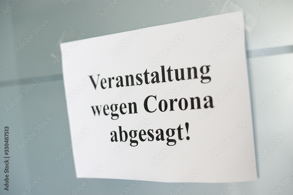 Symbolbild Veranstaltung wegen Corona abgesagt - obrazy, fototapety, plakaty 
