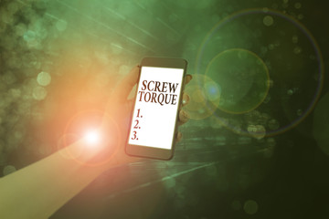 Poster - Text sign showing Screw Torque. Business photo text measure of the twisting force required to spin the nut