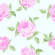 Roses seamless pattern in pastel colors