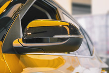 Yellow Car Side Mirror With Built-in Led Turn Signal