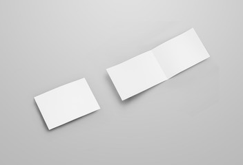 Aufkleber - Horizontal open landscape design on gray background. Mockup of a closed paper booklet.