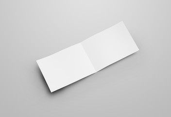 Poster - Empty open landscape with realistic shadows. Horizontal bifold for design presentation.