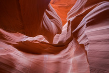 Red Rock Formations In Slot Canyon Lower Antelope Canyon At Page, USA