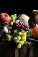 Dutch Still Life With Grapes, Apple, And Pomegranate