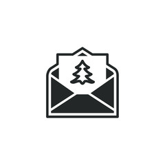 Fototapete - Christmas envelope icon template color editable