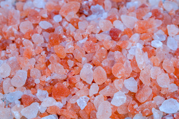 Macro photography of a heap of Himalayan salt