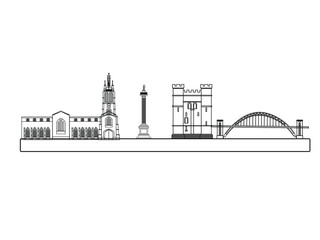 Poster - vector skyline of newcastle city north of england