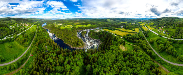 Wall Mural - Ristafallet waterfall in the western part of Jamtland, Sweden.