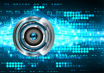 Blue eye cyber circuit future technology concept background