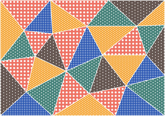 Aufkleber - Colorful trendy geometric shapes flat elements of a pattern. Pop art style texture. Modern abstract design for poster and cover template background. Vector illustration