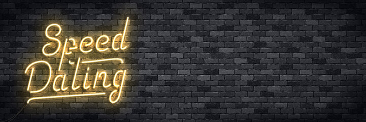 Wall Mural - vector realistic isolated neon sign of speed dating flyer logo for invitation decoration and templat