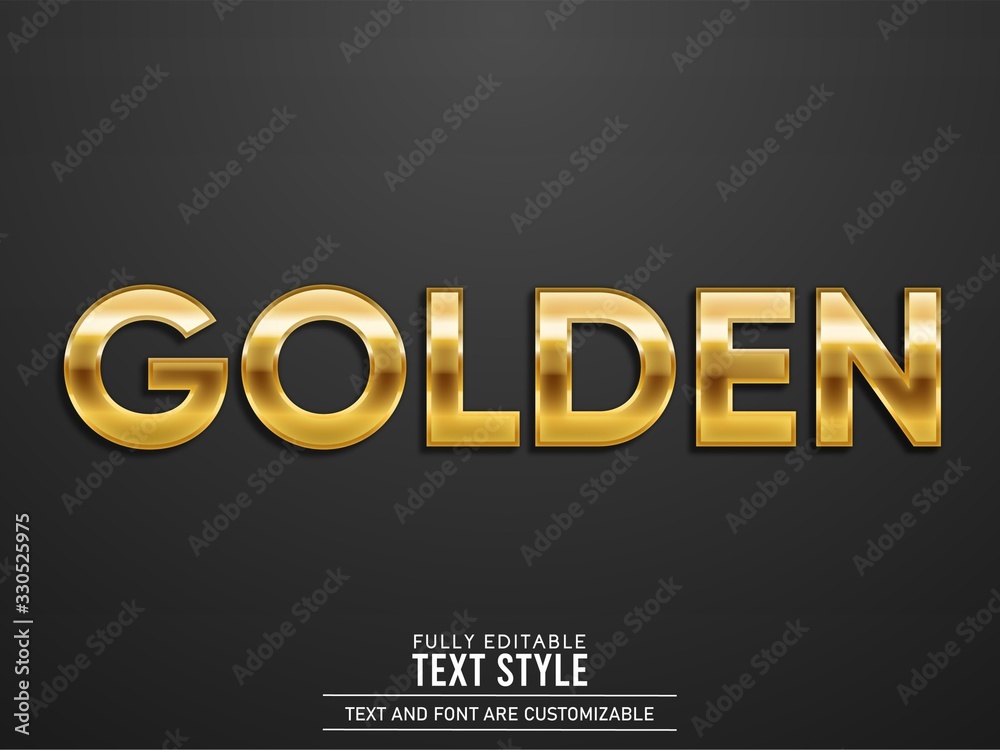 Gold luxury realistic 3D text effect Stock Vector | Adobe Stock