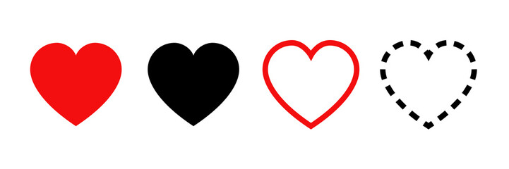 Poster - Heart icon isolated on white background. Linear vector illustration. Love wedding concept.