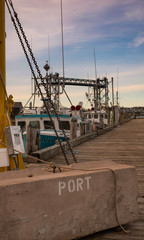 Wall Mural - Sunset on New Hampshire Seafood Community Wharf - Peirce Island Portsmouth, New Hampshire.