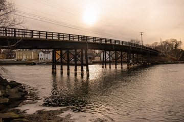 Canvas Print - Bridge going to Peirce Island from Portsmouth - Portsmouth, New Hampshire.