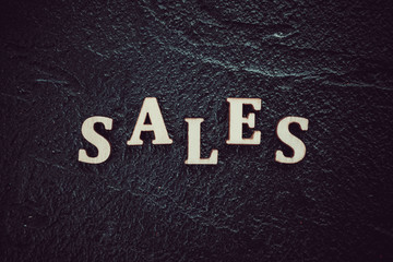 Sale Text On  Black Background. Concept of sales