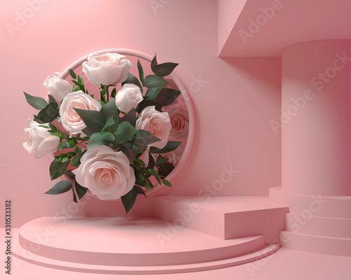 abstract background for product presentation, podium display, minimal pastel ...