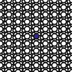 Poster - Black and white flowers repeat pattern print background