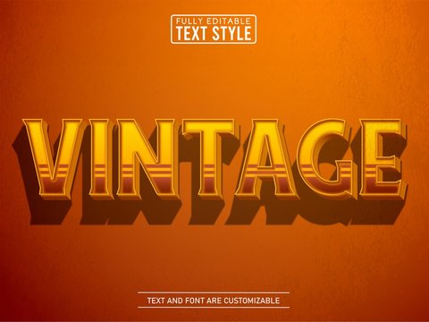3D vintage old school editable text effect