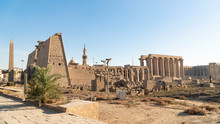 Luxor Temple In Luxor, Ancient Thebes, Egypt. Luxor Temple Is A Large Ancient Egyptian Temple Complex Located On The East Bank Of The Nile River And Was Constructed Approximately 1400 BCE.