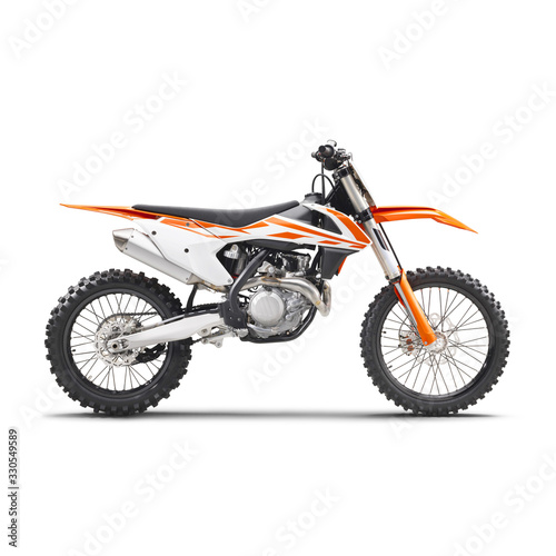 orange and white dirt bike