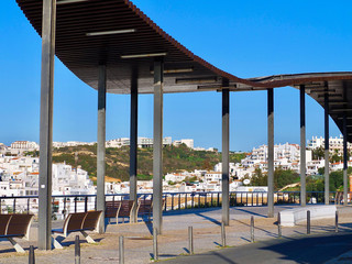 Empty Cityscape and beach of Albufeira in Portugal