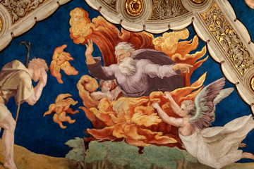 Wall Mural - Burning Bush. Fresco