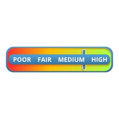 Poster - Medium credit score icon. Cartoon of medium credit score vector icon for web design isolated on white background