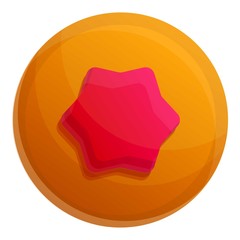 Poster - Jelly star biscuit icon. Cartoon of jelly star biscuit vector icon for web design isolated on white background