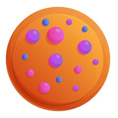 Poster - Colorful sweet biscuit icon. Cartoon of colorful sweet biscuit vector icon for web design isolated on white background