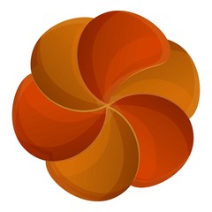Poster - Swirl flower biscuit icon. Cartoon of swirl flower biscuit vector icon for web design isolated on white background