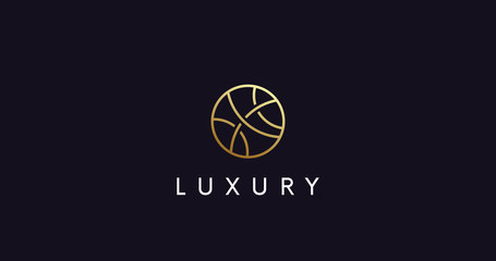 Wall Mural - Elegant circle logo icon vector sign. Luxury ornament company logotype.