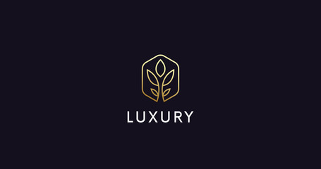 Wall Mural - Luxury plant logo icon sign vector design.