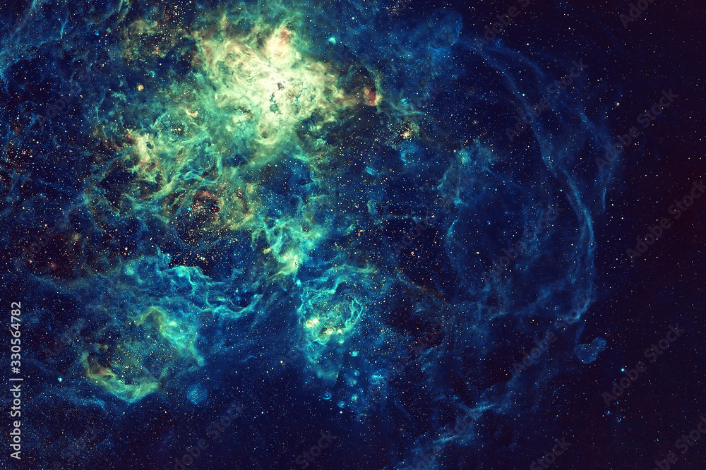 Beautiful space nebula of turquoise color Elements of this image furnished by NASA - obrazy, fototapety, plakaty 