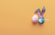 Cute Creative Photo With Easter Eggs, Some Eggs Like Easter Bunny