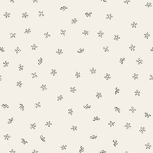 Seamless Abstract Floral Pattern. Vector Background With Small Minimalistic Flowers. Trendy Spring Summer Texture For Your Design