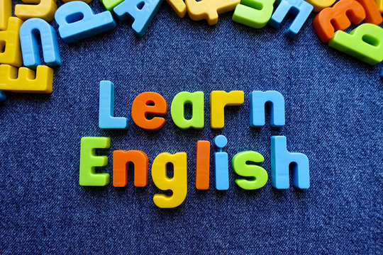 Learn English with colorful letters. Education concept.