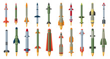 Ballistic missile vector cartoon set icon. Vector illustration military rocket on white background . Isolated cartoon set icon balistic missile.