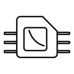 Poster - Phone esim icon. Outline phone esim vector icon for web design isolated on white background