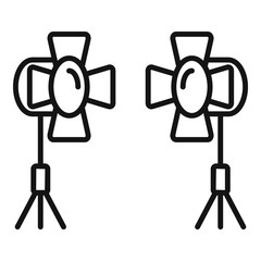 Poster - movie spotlight icon. outline movie spotlight vector icon for web design isolated on white backgroun