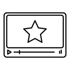 Poster - Star cinema video player icon. Outline star cinema video player vector icon for web design isolated on white background
