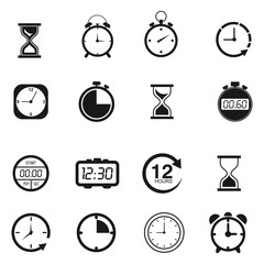 Wall Mural - time and clock icon set. isolated on white, vector illustration