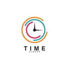Wall Mural - time and clock sign icon. creative clock symbol. business concept logo design,
