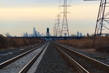 Fototapeta Nowy York - New York panorama from the railroad perspective.