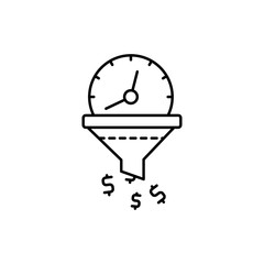 Poster - Clock, dollar, filter icon. Simple line, outline vector elements of time management for ui and ux, website or mobile application