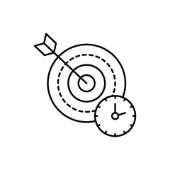 Poster - Clock, goal icon. Simple line, outline vector elements of time management for ui and ux, website or mobile application