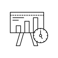 Poster - Clock, chart icon. Simple line, outline vector elements of time management for ui and ux, website or mobile application