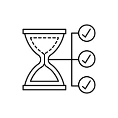 Poster - Clock, check mark, hourglass icon. Simple line, outline vector elements of time management for ui and ux, website or mobile application