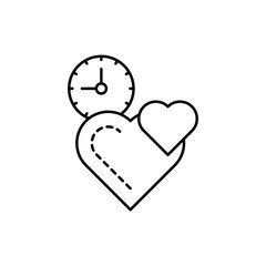 Poster - clock, heart icon. simple line, outline vector elements of time management for ui and ux, website or